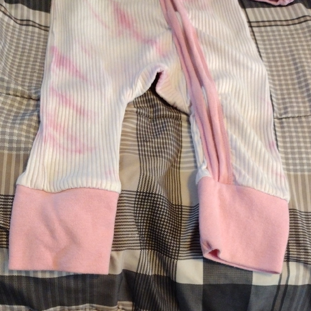Pink Tie-Dye Ribbed Zip Front Kids One-Piece - Picture 6 of 11